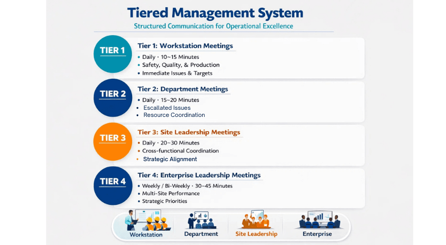 tier management system for operational excellence